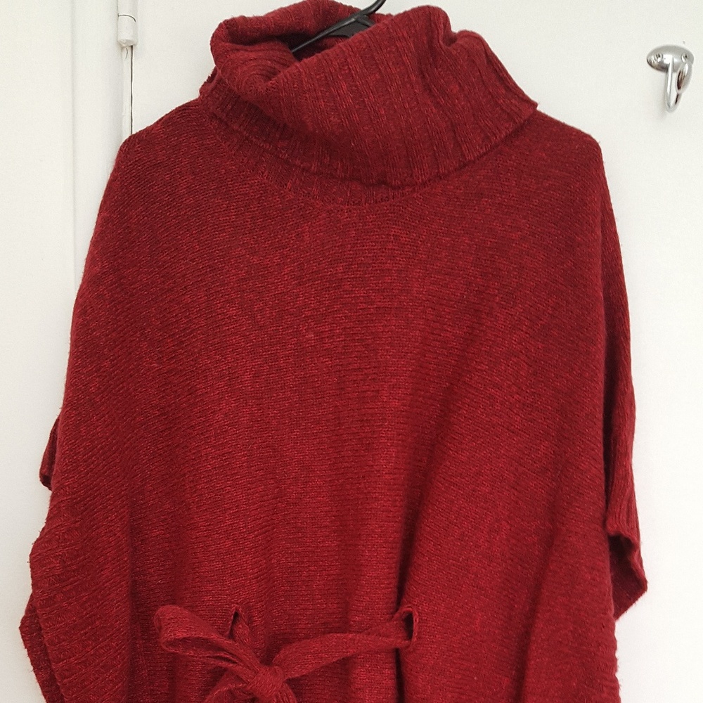 Dark Red turtle/cowl neck sweater
